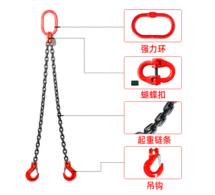 Alloy Lifting Chain Sling With Double-Leg
